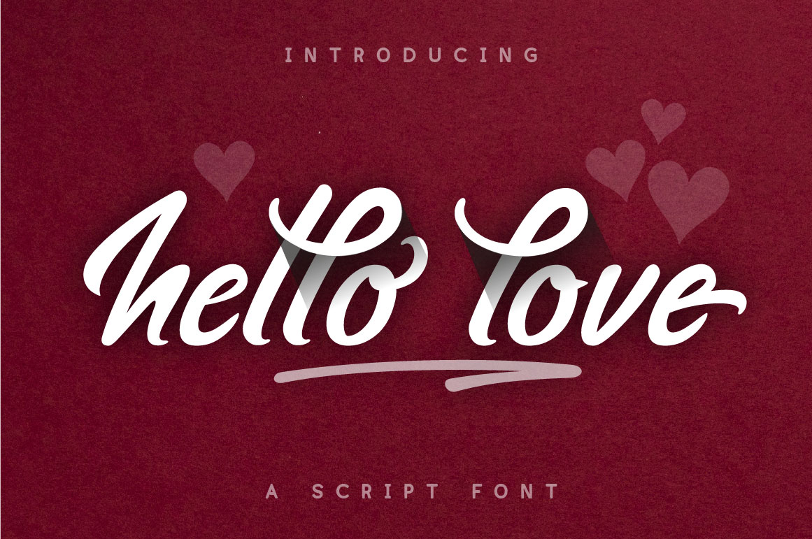 Hello Love - Shaped Fonts